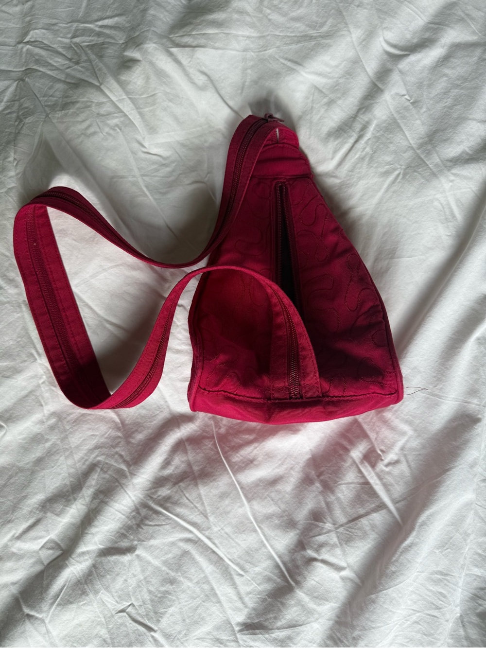 red crossbody bag